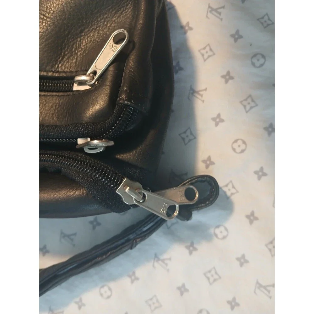 Black Genuine Leather CCW Fanny/Hip Pack